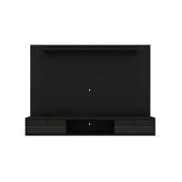 Manhattan Comfort 235BMC8 Liberty 70.86 Floating Wall Entertainment Center with Overhead Shelf in Black